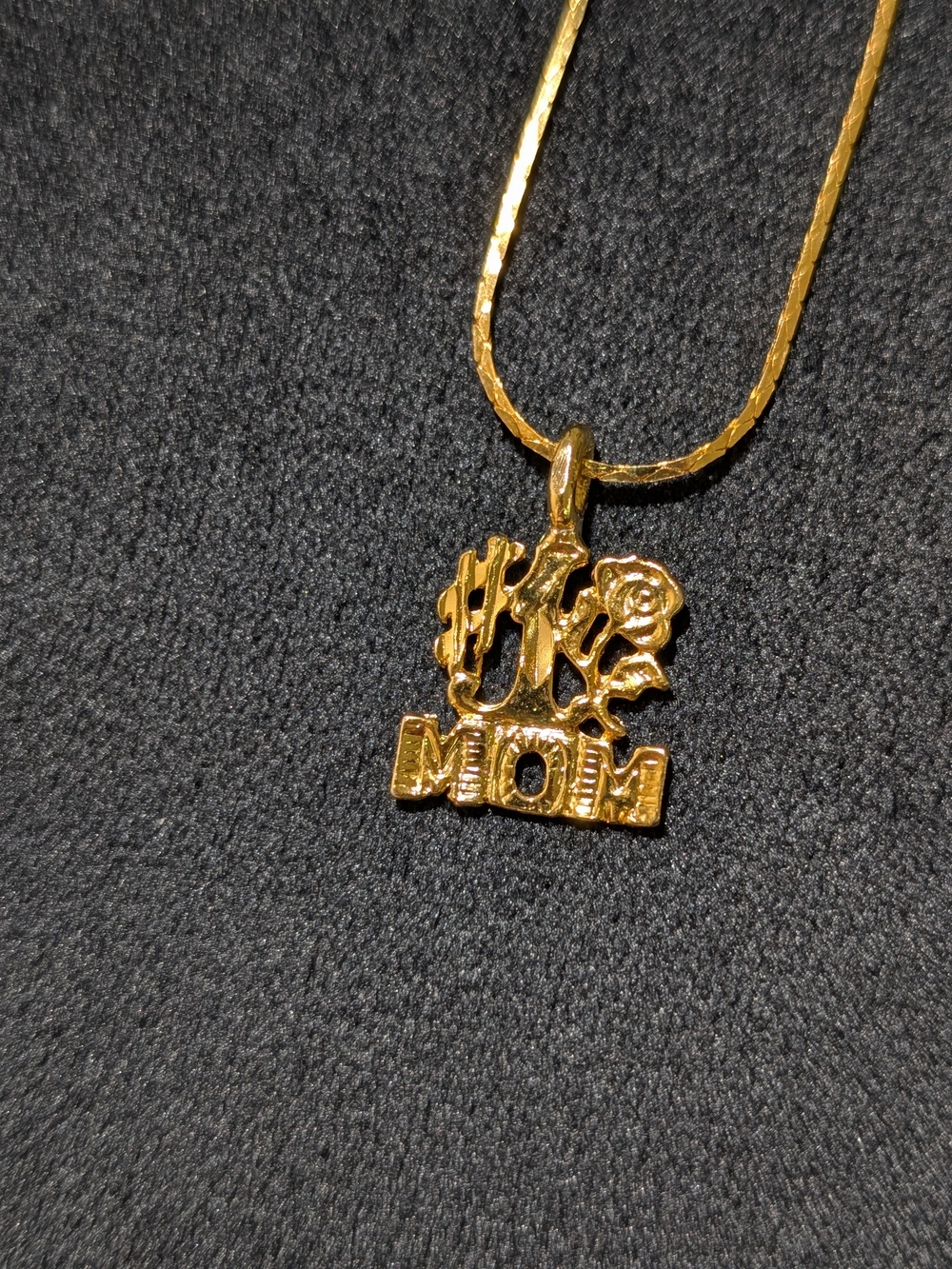 Gold Tone "Mom" Pendant Necklace - Women Jewelry